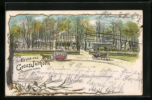 Lithographie Hamburg-Jüthorn, Gasthaus im Wandsbecker Gehölz