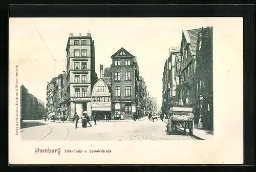 AK Hamburg, Lilienstrasse u. Spitalerstrasse