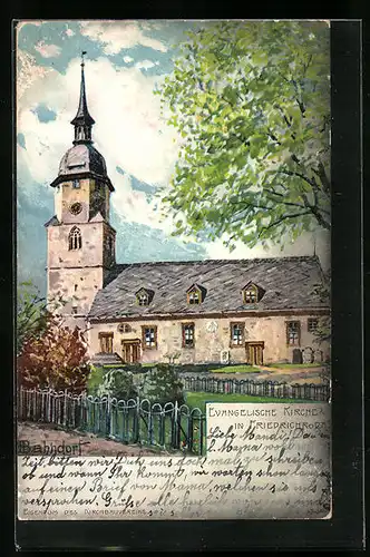 Künstler-AK H. Bahndorf: Friedrichroda, Evangelische Kirche