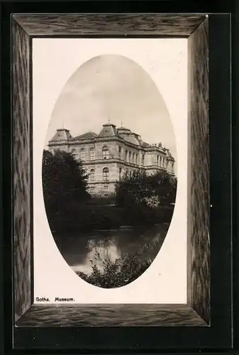 Präge-AK Gotha, Museum im Passepartoutrahmen