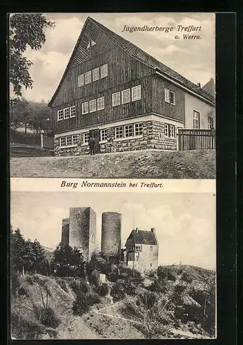 AK Treffurt /Werra, Jugendherberge, Burg Normannstein