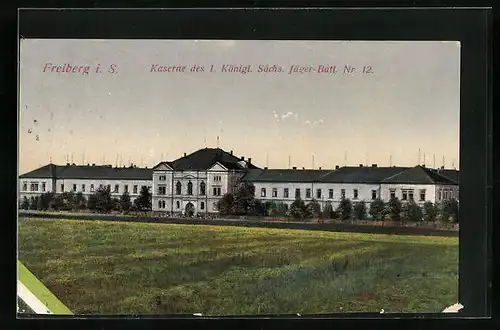 AK Freiberg i. S., Kaserne des 1. Kgl. Sächs. Jäger-Batl. Nr. 12