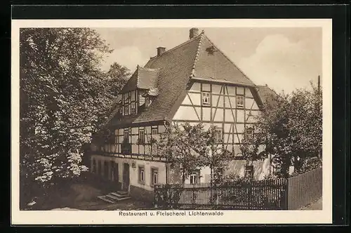 AK Lichtenwalde, Restaurant u. Fleischerei v. a. Kürschner