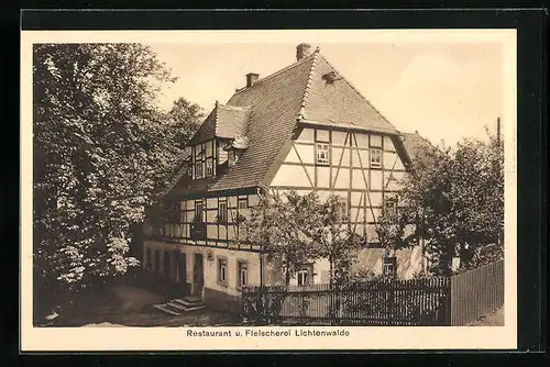 AK Lichtenwalde, Restaurant u. Fleischerei v. a. Kürschner