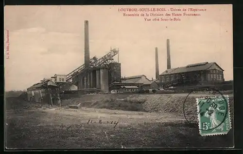 AK Louvroil-Sous-Le-Bois, Usines de l'Espérance, Vue côté Sous-le-Bois