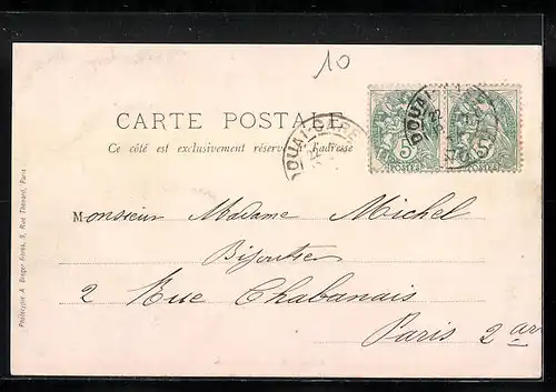 AK Douai, Strassenpartie mit Passanten