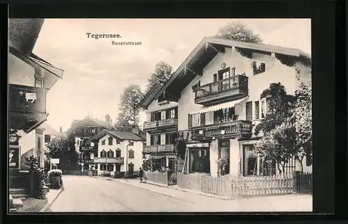 AK Tegernsee, Blick in die Rosenstrasse