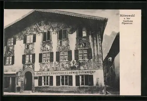 AK Mittenwald /Isar, Gasthaus Alpenrose