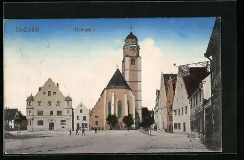 AK Höchstädt, Marktplatz mit Kirche