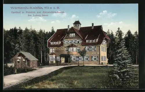 AK Kniebis, Gasthof und Pension Zur Alexanderschanze, Bes. Ludwig Gaiser