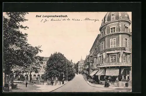 AK Bad Langenschwalbach, Strassenpartie am Victoria Hotel