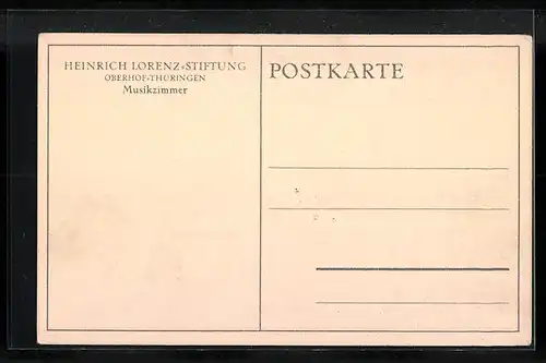 AK Oberhof /Thüringen, Heinrich Lorenz-Stiftung, Musikzimmer mit Klavier