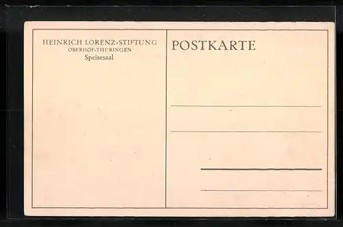AK Oberhof /Thüringen, Heinrich Lorenz-Stiftung, Speisesaal