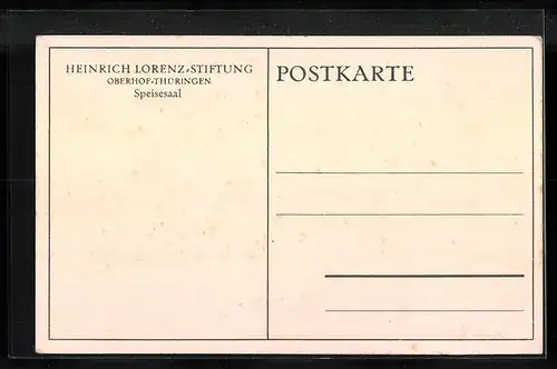 AK Oberhof /Thüringen, Heinrich Lorenz-Stiftung, Speisesaal