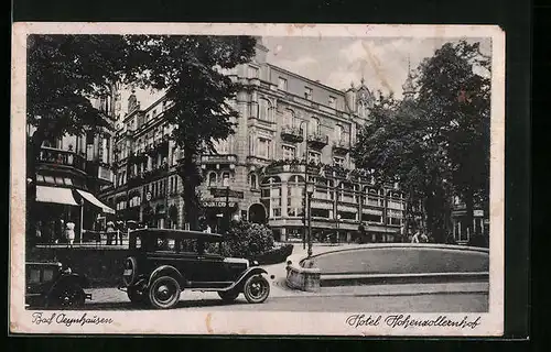 AK Bad Oeynhausen, Hotel Hohenzollernhof mit Autos
