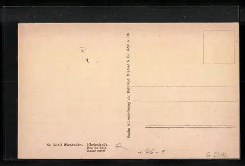 AK Wiesbaden, Rheinstrasse mit Strassenbahn