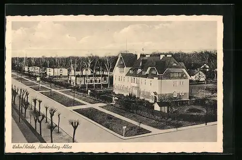 AK Köln-Wahn, Hindenburg-Allee aus der Vogelschau