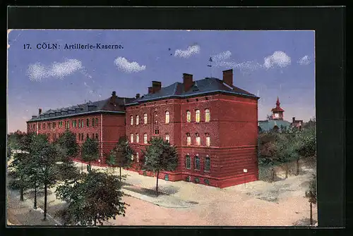 AK Cöln, Artillerie-Kaserne aus der Vogelschau