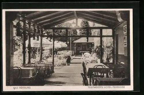 AK Bad Rehburg, Tegtmeier`s Hotel - Terrasse