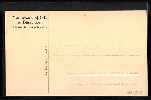 AK Düsseldorf, Marinekongress 1912 - Besuch der Torpedoboote