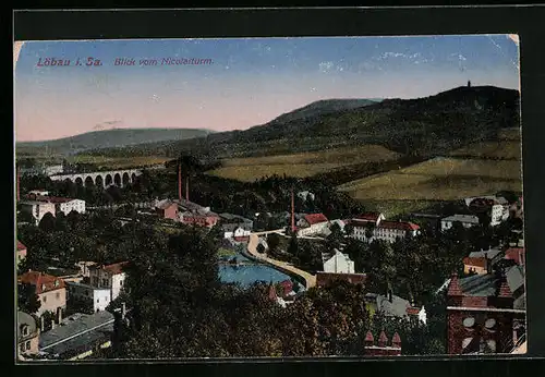 AK Löbau /Sa., Blick vom Nicolaiturm