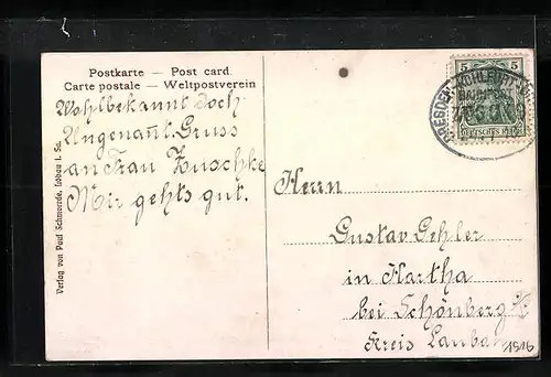 AK Löbau /Sa., Ortsansicht mit Bergen