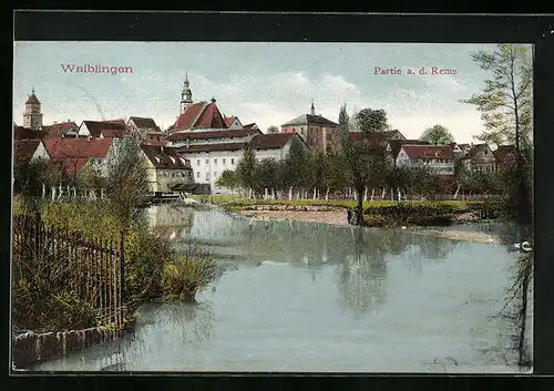 AK Waiblingen, Partie an der Rems