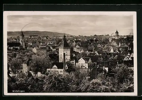 AK Waiblingen, Ortsansicht aus der Vogelschau