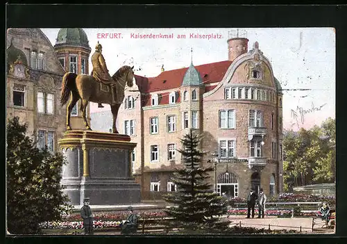 AK Erfurt, Kaiserdenkmal am Kaiserplatz