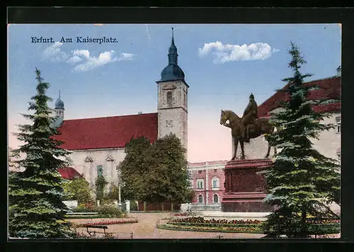 AK Erfurt, Denkmal am Kaiserplatz