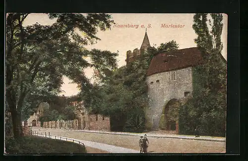 AK Naumburg a. S., Strassenpartie mit Marientor