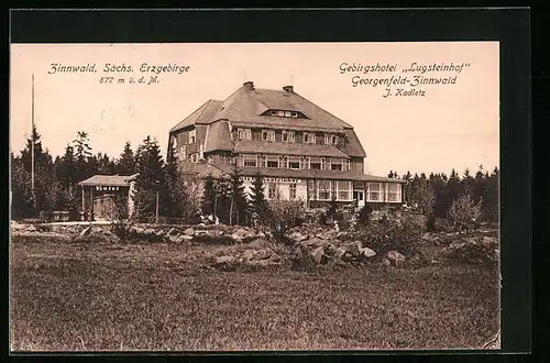 AK Zinnwald, Hotel Lugsteinhof Georgenfeld-Zinnwald, Frontansicht