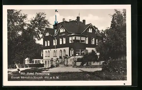 AK Bärenfels /Erzgeb., HO-Hotel Felsenburg mit Umgebung