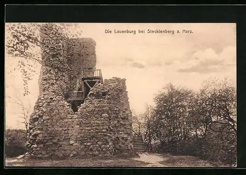 AK Stecklenberg a. Harz, Die Lauenburg, Ruine