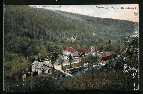 AK Thale a. Harz, Hubertusbad aus der Vogelschau