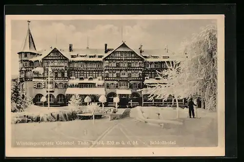 AK Oberhof, Schlosshotel im Winter