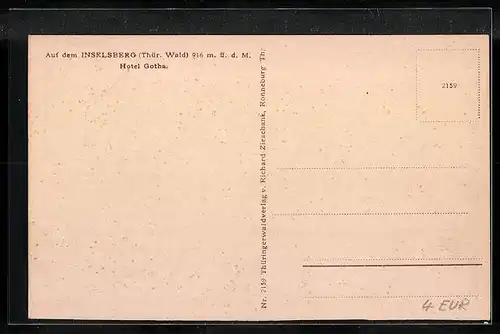 AK Inselsberg, Hotel Gotha und Vorplatz