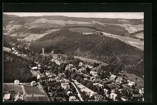 AK Bad Reinerz, Ortspartie aus der Vogelschau