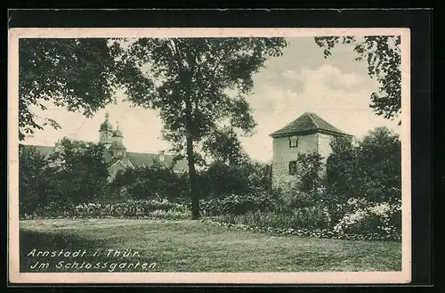 AK Arnstadt /Th., Im Schlossgarten