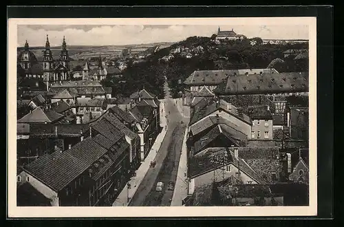 AK Fulda, Blick nach Friedrichstrasse, Dom und Frauenberg