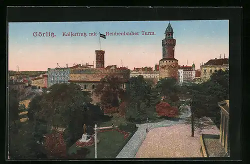 AK Görlitz, Kaisertrutz mit Reichenbacher Turm