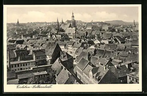 AK Eisleben, Teilansicht mit Kirche