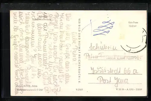 AK Apolda, Schwimmbad mit Besuchern