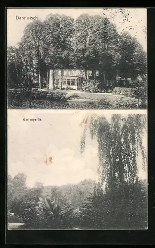 AK Dannwisch / Horst, Gebäudeansicht, Gartenpartie