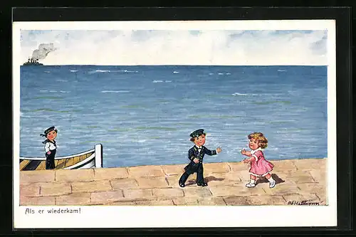 Künstler-AK Ad. Hoffmann: Als er wiederkam