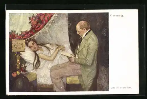 Künstler-AK Otto Herschel: Genesung