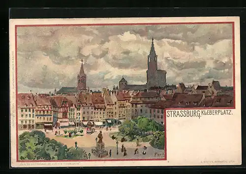 Künstler-AK Franz Xaver Hoch: Strassburg, Kleberplatz