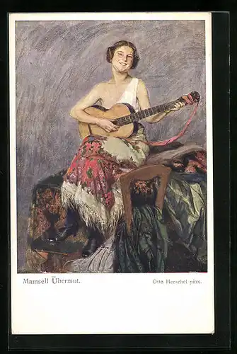 Künstler-AK Otto Herschel: Mamsell Übermut
