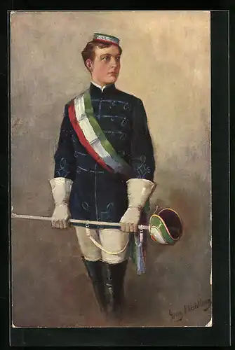 Künstler-AK Georg Mühlberg: Student im vollen Wichs