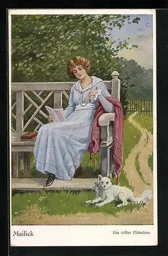 Künstler-AK Alfred Mailick: Ein stilles Plätzchen.